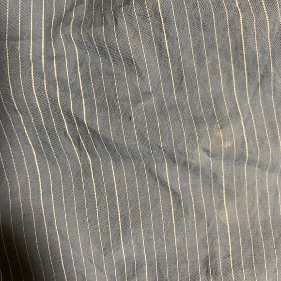 Blue with white stripes balloon sleeve top - Picture 2 of 2